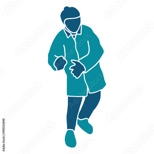 Kid making snowballs character