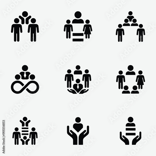 Zero Discrimination Day Equality Diversity and Inclusion Icons Set Design