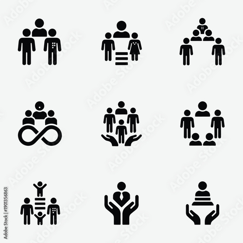 Zero Discrimination Day Equality Inclusion and Community Care Icons Set Vector Design