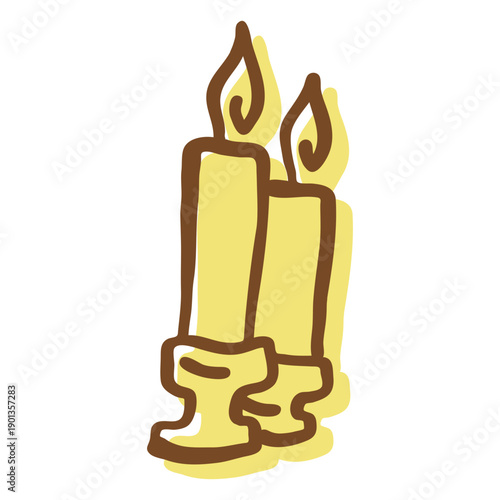 Hand drawn stroke candle sticks