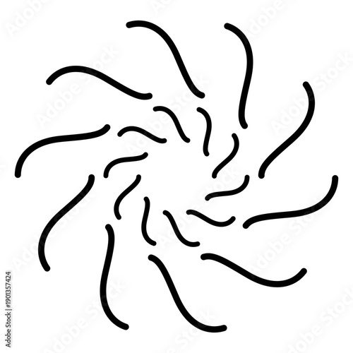 Two rings wavy firework sparks stroke