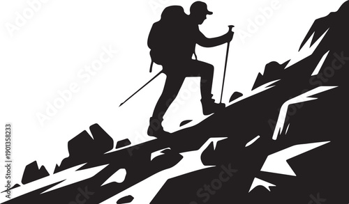 Hiking Adventure Silhouette Art