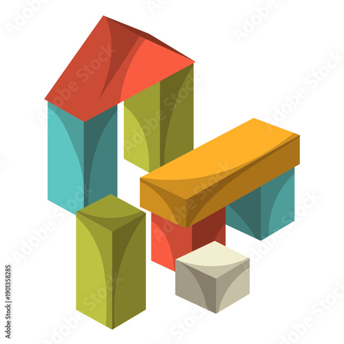 Wooden blocks illustration
