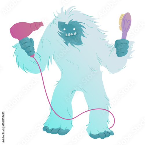 Yeti blow drying hair blower hair brush