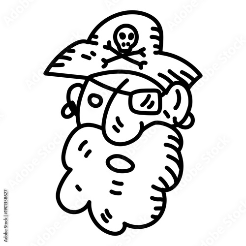Cartoon pirate head doodle