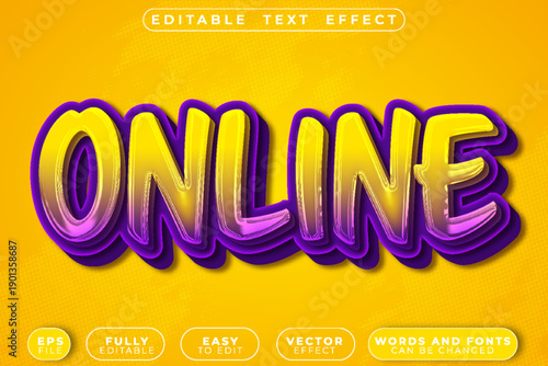 Online Social Network Media Digital Connect Vector Fully Editable Smart Object Text Effect