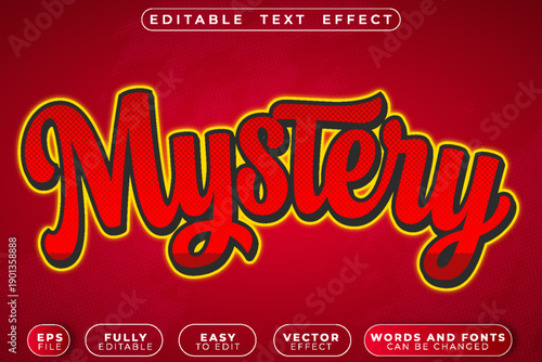 Mystery Secret Unknown Enigma Puzzle Clue Vector Fully Editable Smart Object Text Effect