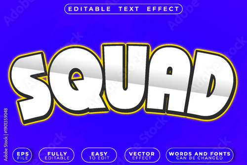 Squad Team Crew Group Unity Force Vector Fully Editable Smart Object Text Effect