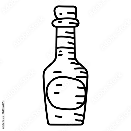 Hand drawn drink bottle stroke