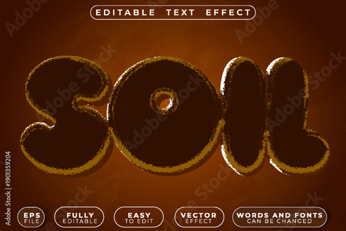 Soil Dirt Earth Ground Clay Garden Vector Fully Editable Smart Object Text Effect