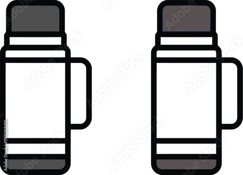 Thermos illustration concept, keep drinks hot or cold for hours with insulated bottle design for travel, outdoor adventures, office use, camping, and lifestyle product marketing