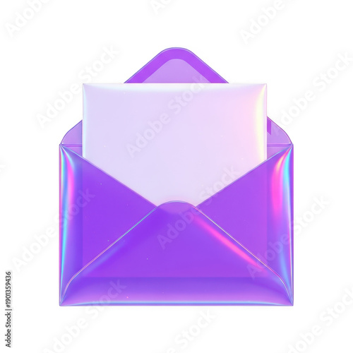 Vibrant purple envelope with white letter