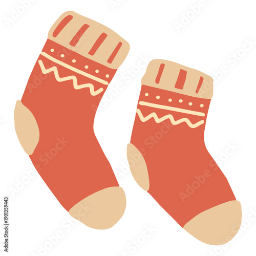Winter red socks flat