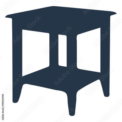 Side table silhouette perspective