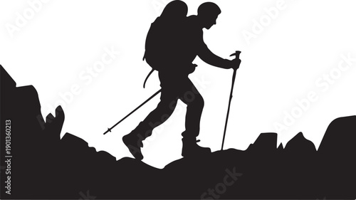 Hiking Adventure Silhouette Art