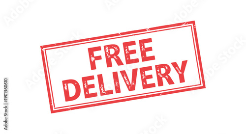 A red stamped effect on a white rectangle clearly reads 'FREE DELIVERY' in bold uppercase letters.