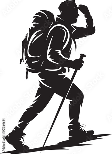 Hiking Adventure Silhouette Art