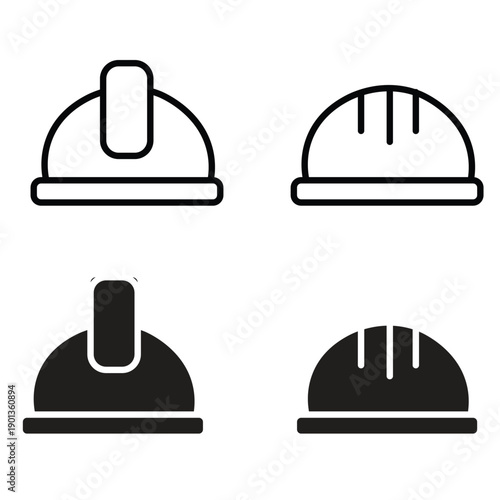 Helmet Safety and Construction Vector IconsHelmet Safety and Construction Vector Icons