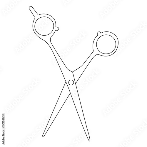 Hair cutting scissors line