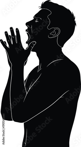 man yawning vector Illustration 