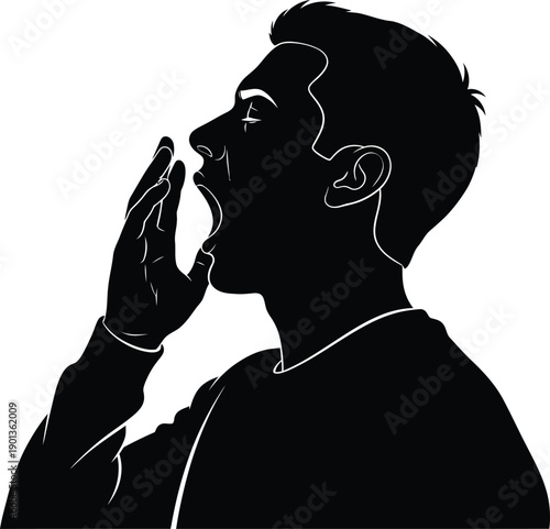 man yawning vector Illustration 