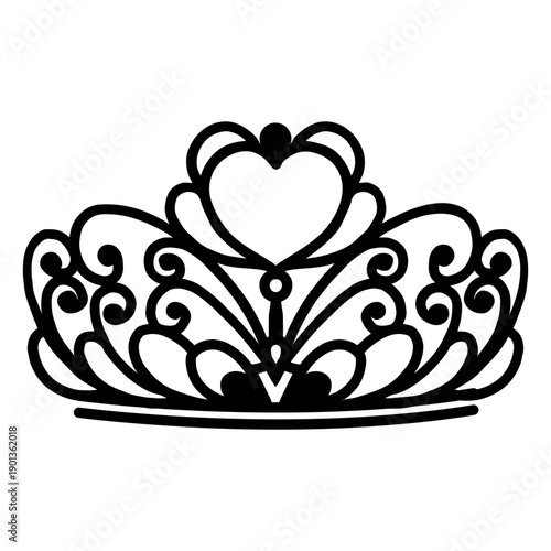 Quinceanera heart crown stroke