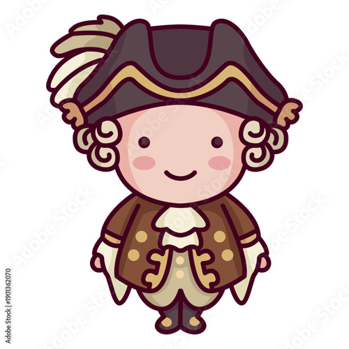 French character man white wig cute