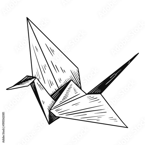 Origami black and white
