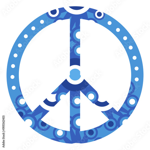 Ornamented peace symbol icon