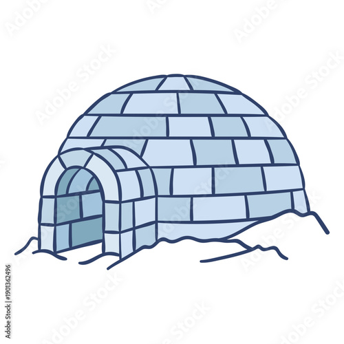 Arctic igloo illustration