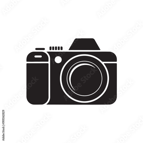 Camera Icon Black and White Photography Vector