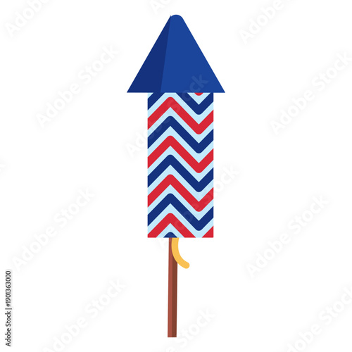 Patriotic zigzag firework rocket element