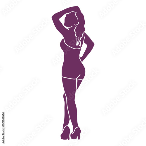 Pinup model pose silhouette