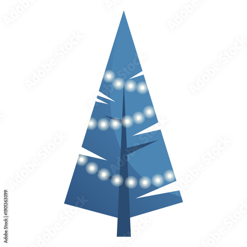 Tree branch garland trunk flat