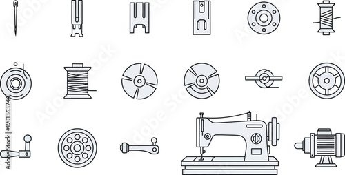 Sewing icons set vector illustration