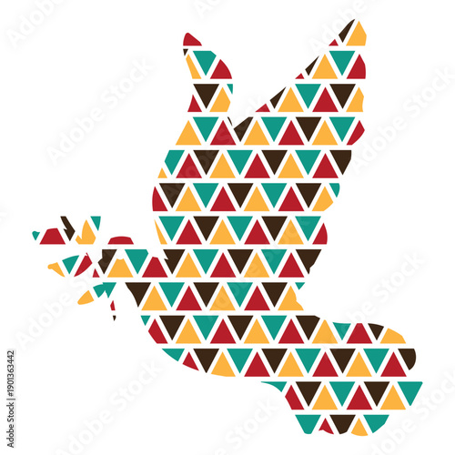 Colorful triangle shapes dove