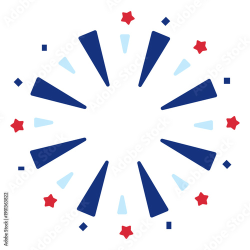 Patriotic firework round explosion element