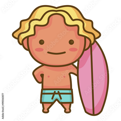 Cute surfer man