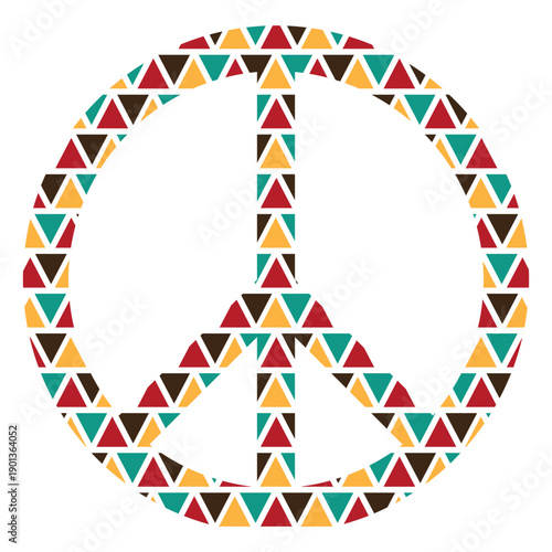 Colorful triangle shapes peace symbol