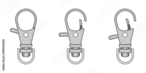 clasp lobster model, open and close, vector illustration isolated on white background.