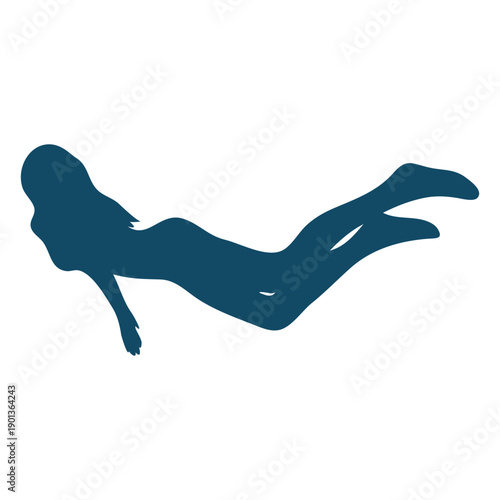 Cool underwater girl silhouette