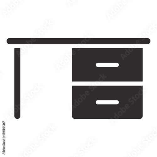 Desk with drawers black