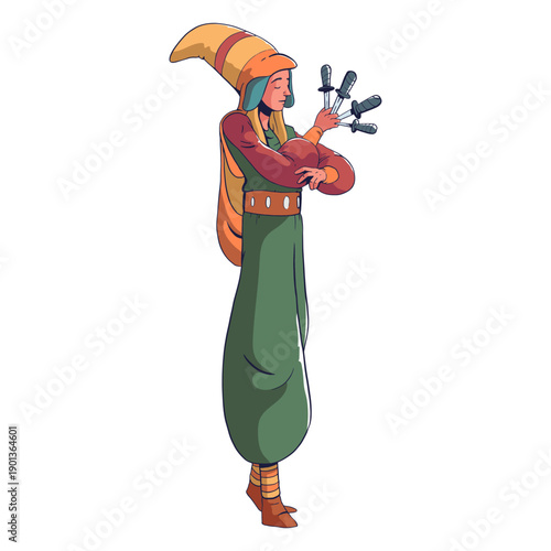 Knife thrower circus colorful