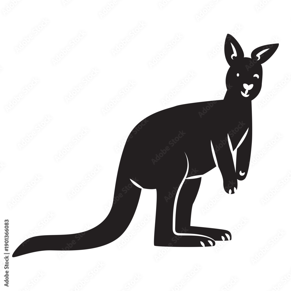 Naklejka premium Simple kangaroo silhouette