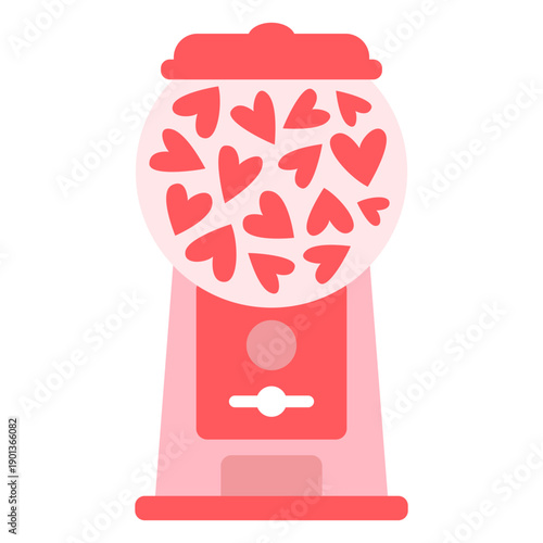 Hearts gumball mashine color