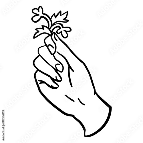 Grabbing tiny plant stroke