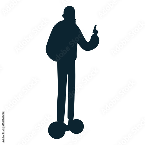Man hoverboard silhouette