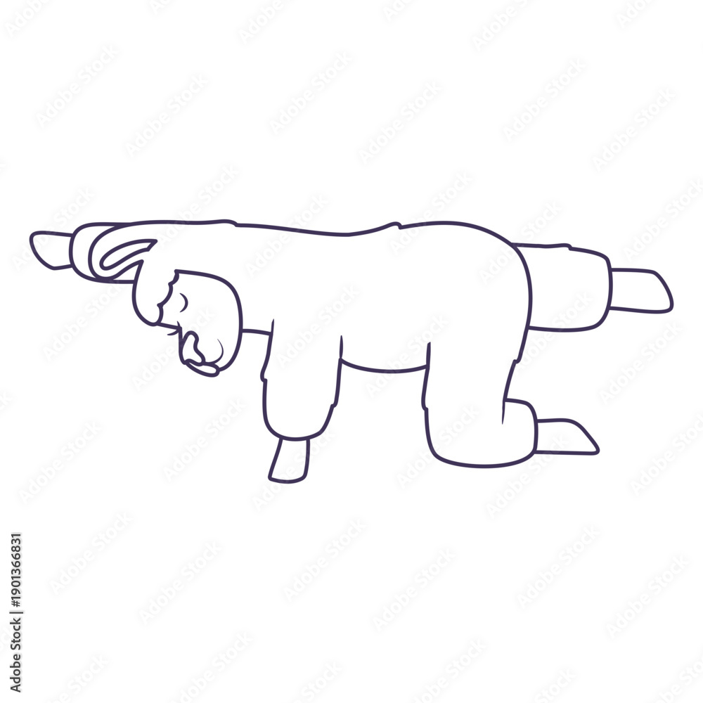 Fototapeta premium Llama balacing table pose yoga stroke