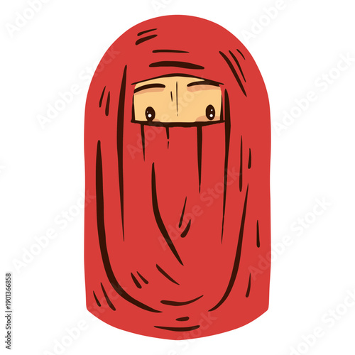 Arab woman niqab head