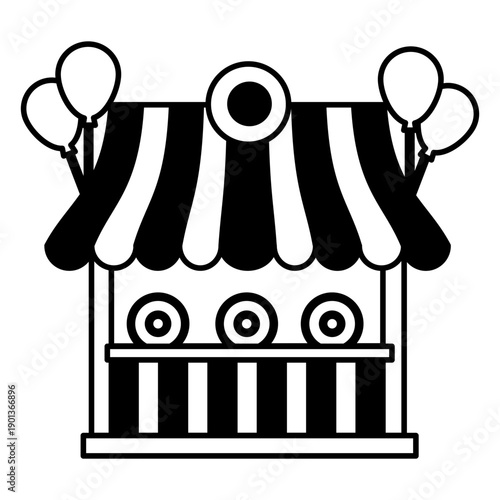Carnival shooting gallery monochrome